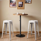 Furmax 30 Inch Metal Bar Stools Set of 4, Counter Height Backless Stools, Industrial Bar Chairs Patio Stool Stackable Backless Stool for Kitchen/Dining Room/Bistro Indoor Outdoor (Distressed White)