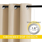 NICETOWN Sliding Door Curtain Panel Room Darkening Window Treatment, Blackout Patio Door Panel Privacy Thermal Insulated Drapes for Living Room (1 Panel, Biscotti Beige, W80 x L108)