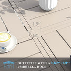 VICLLAX Patio Table and Chair Set of 4, All Weather Metal Round Outdoor Dining Furniture Set-40.6" Round Outdoor Table and Chairs, Sandshell Tabletop