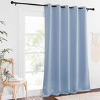NICETOWN Blackout Curtain Drape for Bedroom - Light Reducing Thermal Insulated Solid Grommet Room Darkening Window Curtain 90 inches Long for Living Room (Vintage Blue, 1 Piece, W66 x L90)