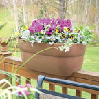 EMSCO Group Bloomers Railing Planter with Drainage Holes – 24" Weatherproof Resin Planter – Sand