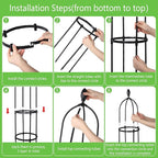 2 Pack 5Ft Tall Garden Obelisk Trellis for Climbing Plants Outdoor, Plant Trellis Garden Tower Trellis for Potted Plant Climbing, Flowers Vegetable Cucumber Trellis