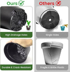 20 Pack 6 Inch Plant Pots with Drainage and Saucers, Black Plastic Flower Pots for Indoor and Outdoor Plants, Stackable Nursery Planters for Houseplants and Herbs, Black