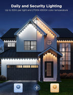 Govee Permanent Outdoor Lights Pro, 200ft with 120 RGBIC LED Lights for Daily and Accent Lighting, 75 Scene Modes for Outdoor Decor, IP67 Waterproof, Works with Alexa, Google Assistant, Matter, Black