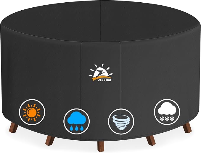 Zettum Round Patio Table Cover 90 Inch by Zettum