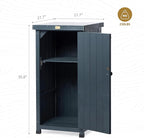 HABAU Outdoor Storage Cabinet for Patio, Garden Potting Bench Table with Shelves & Metal-Tabletop, Wooden Planting Work Station, Weatherproof