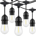 Lakumu 48FT LED Outdoor String Lights for Patio with Waterproof Shatterproof E12 S14 Edison Bulbs 5000K Daylight White Dimmable Linkable Hanging Light Strings for Deck Pergola Bistro Cafe Balcony Bar