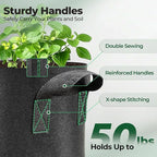 T4U 3 Gallon Grow Bags, Upgrade Grow Bags with Handles, Heavy Duty Thickened Nonwoven Fabric Pots, 3 Gallon Pots for Plants, Rosemary, Chamomile, Onion (10 Pack)