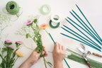Garden Wood Plant Stakes Green Bamboo Sticks,HAINANSTRY Sturdy Floral Plant Support Stakes Wooden,Wooden Sign Posting Garden Sticks(25 Pack 12 Inches)
