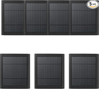 USB-C to Ring Barrel Plug 7Pack 4W Solar Charger for Ringing Spotlight & Stick Up Outdoor Cam, Black, High Efficiency, 10FT/3M Long Cable with IP65 dustproof and Waterproof