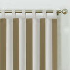 Elrene Home Fashions Highland Stripe Indoor/Outdoor Curtain Panel, 50 inches X 95 inches, Natural