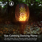 Solar Torch Light 43 Inch, Flickering Flame, 3 Modes, Glossy Finish