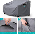 Sofa Cover for Outdoor Patio, Waterproof Grey Polyester with Air Vent