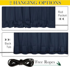NICETOWN 2 Panels Outdoor Curtains Waterproof for Patio, Thermal Insulated Top & Bottom Grommet & Back Tab Light Blocking Outdoor Drapes, Windproof with Bouns Rope, W52 x L120, Navy Blue