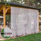SpaceDresser Waterproof Outdoor Sheer Curtains for Patio - 2 Panels Rod Pocket Indoor Voile Sheer Curtain for Living Room,100W x 84L inch, Silver Grey