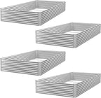 FRIZIONE 4pcs 4x2ft Galvanized Raised Garden Bed Outdoor,Above Ground Garden Bed for Vegetable,Metal Raised Beds for Flower,Steel Raised Beds for Gardening