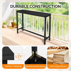 VINGLI Wooden Outdoor Bar Table, Wood Patio Counter Height Table, Weather-Resistant Patio Pub Table for Garden, Balcony, Poolside, Backyard, Indoor Use (Black, 53")