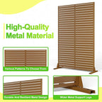 Outdoor Privacy Screen,72" H×47" W Metal Privacy Screen, Freestanding Privacy Fence Panels for Patio