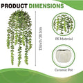 Artificial Plants Greenery, String of Pearls, Green Plastic, 15 Inch