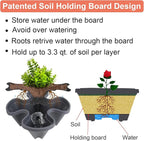 GameXcel Vertical Planter, 5 Tier Stackable Strawberry Planter with Garden Tool Set, Movable Indoor/Outdoor Garden Herb Pot for Growing Vegetables and Succulents, Dark Gray