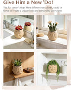 Funny Bathroom Planter Decor: Quirky Holding Nose Plant Pot Indoor for Bathroom Counter - Succulent Pot with Drainage - Unique Face Planter for Guest Bath room Counter Shelf Toilet Decoration