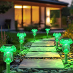 Solar Lights Outdoor, St Patricks Day 8 Pack Mushroom Landscape Lights Waterproof, Solar Powered LED Lighting for Garden Yard Path Pathway Lawn Walkway Driveway Backyard Decor (Green)