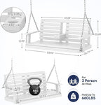 KINGYES Outdoor Hanging Porch Swing, Waterproof Swing - Image 4