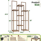 EnHomee Plant Stand Indoor Wood Plant Stand Outdoor Plant Shelves for Multiple Plants Stands with 11-16 Potted for Living Room Patio Balcony Yard Garden 34.2''W×11.8''D×47.4''H