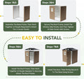 Storage Shed, 6x4 FT Galvanized Steel with Lockable Doors, Brown