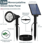 Solar Spotlight Outdoor, Bright 7-LED Flag Pole Spot Light with Separate Panel Waterproof, Dusk-to-Dawn Uplight Flagpole Lights, Landscape Ground Wall Solar Lighting for Tree, House (White, 2pcs)