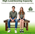 Benches: 47-Inch Brown Fir Wood Slatted Outdoor Patio Bench