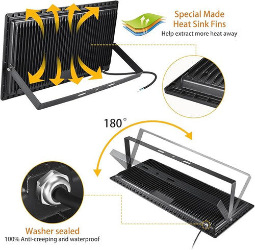 500W LED Flood Light,(2750W Equivalent) Super Bright 58,500LM Daylight 5000K IP66 Waterproof Security Outdoor LED Arena Lights,Commercial Lighting Floodlight for Backyard|Court|Stadium|Fields
