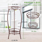 MOCORY Plant Stand Indoor Outdoor 2 Tier 27" Tall Metal Potted Holder Rack Flower Pot Stand Heavy Duty Plant Shelf Rustproof Iron Multiple Plant Round Supports Rack for Planter Corner Garden Balcony