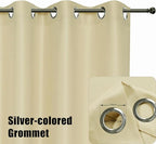 BONZER Waterproof Outdoor Curtains for Patio, Premium Thick Privacy Weatherproof Grommet Outside Curtains for Porch, Pergola, Cabana, 1 Panel, 54W x 84L inch, Cream