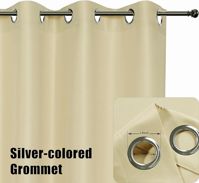 BONZER Outdoor Curtains for Patio Waterproof Thick Privacy Wide Grommet Light Filtering Outside Curtains for Porch Pergola Gazebo Deck, 1 Panel, 110W x 120L inch, Cream