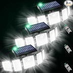 Solar Lights Outdoor Waterproof Motion Sensor - 416 LEDs 3000 Lumens Super Bright 3 Brightness 3 Modes 2400mAh 360° Illumination 32ft Solar Flood Security Light for Outside (‎With Remote Control, 3)