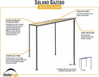 ShelterLogic 10' x 6' Solano Gazebo Canopy Charcoal Carbon Steel Frame and Water-Resistant and Sun Protection Tan Cover