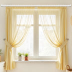 Curtain Rods for Windows 48 to 84, 1 Inch Adjustable White Heavy Duty Long Curtain Rod, Modern Style Indoor Outdoor Window Drapery Rods with End Caps, Size 32" - 90"