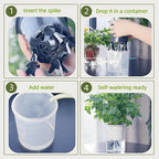 GreenShip 4-Pack Patented Self-Watering Spikes – DIY Plant Watering System for Indoor Plants, Fits Grower Pots, Reuse Containers, Automatic Self-Watering Stakes (Small)