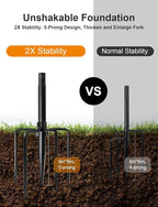 4 Pack String Light Poles for Outside, Thickened Metal Christmas Lights Hanger Pole Outdoor with Fork, Lighting Hanging Post Accessories for Patio Decor Garden Backyard Yard Outside Decorations