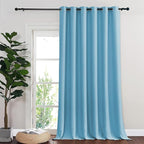 NICETOWN Blackout Room Divider Curtains for Sliding Glass Doors 102 Inches Long 1 Panel, Extra Wide Curtains for Doorway Patio Bedroom Living Room (Teal Blue, 80Wx102L, 1 Panel)