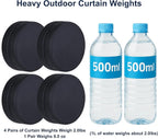 2LB Heavy Duty Outdoor Curtain Weights, Strong Magnetic Gazebo Curtain Weights, Rubber Covered Waterproof Drapery Weight, Prevent Curtain Liner from Blowing Around, Black, 4 Pairs