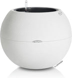 Lechuza Puro Color 50 White, Self-Watering Large Round Planter, D19.7 H15.4 in