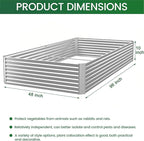 3 Pack 8x4FT Corrugated Galvanized Steel Raised Garden Bed Outdoor, Metal Above Ground Garden Bed for Vegetables and Flowers, Rectangle Raised Beds for Gardening
