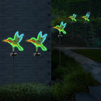 Solar Hummingbird Garden Lights, Halloween Outdoor Lights Decor,LED Hummingbirds Light Outside,Garden Solar Lights, Outdoor Decorations for Yard (2 Pack)