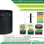 3-Pack 50 Gallon Thickened Plant Grow Bags Large (30x16 in) Heavy Duty Fabric Plant Pots Garden Bag for Potato,Tomato Planter,Herbs Veggies Planting,Flower Pots,Barrel Planter,Leaf Bag,Yard Waste Bags