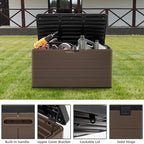 100 Gallon Plus Outdoor Storage Box Waterproof Lockable Resin Deck Box Large - Image 2