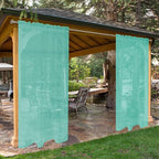 SpaceDresser Waterproof Outdoor Sheer Curtains for Patio - 4 Panels Rod Pocket Indoor Voile Sheer Curtain for Living Room,52W x 108L inch, Turquoise