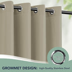 Outdoor Curtains for Patio Waterproof - 6 Panels Privacy Weatherproof Outside Curtains with Grommets for Pergola, Gazebo, Porch, Cabana, Balcony, 54 x 108 Inch, Taupe