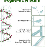 Metal Garden Trellis for Climbing Plants, 2 Pack 86.5" x 19.7" Green Plant Trellis Outdoor, Clematis Rrellis Outdoor, Arched Decoration Suitable for lawns, Gard, Green
